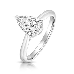 9ct White Gold 1.50ct Certified Pear-Cut Lab-Grown Diamond Ring