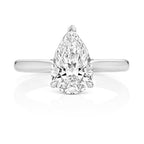 9ct White Gold 2.00ct Certified Pear-Cut Lab-Grown Diamond Ring