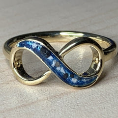 9ct White Gold Infinity Ashes Memorial  Ring