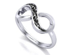 9ct White Gold Infinity Ashes Memorial  Ring
