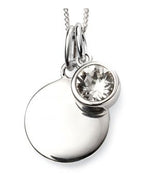 April Birthstone and Engravable Disc Necklace
