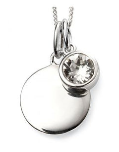 April Birthstone and Engravable Disc Necklace