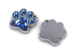 9ct White Gold Ashes Paw Print Memorial Pendant